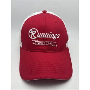 Runnings Red White  Baseball Cap Baseball Hat Since 1947 Mesh Adjustable GR43